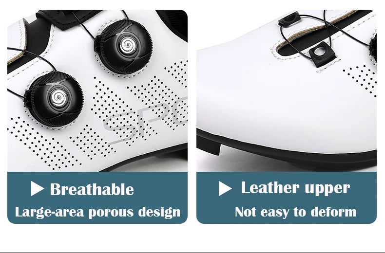 Zapatillas de ciclismo ultraligeras, transpirables y ligeras, con suelas rígidas compatibles con SPD para entrenamiento y competición en bicicleta de carretera y montaña
