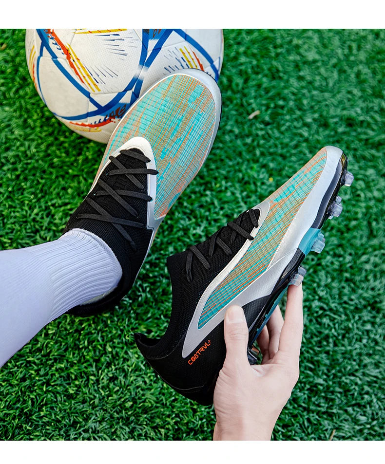 New Men's Football Boots Sport Adult Long Spikes Soccer Shoes Training Outdoor Cleats Breathable Non-Slip Boys Match Comfortable