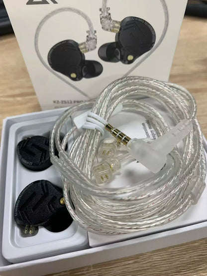 KZ-Écouteurs intra-auriculaires en métal ZS12 PRO X, 1esse + 5BA, HIFI hybride, basse, moniteur, casque, musique, sport, suppression du bruit, casque, nouveauté