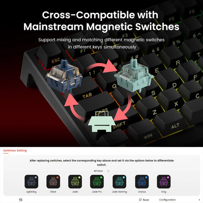 Teclado AKKO TAC75 HE com interruptores magnéticos, formato 75%, teclado gaming Rapid Trigger 0.005mm 8K RGB com fio, teclado personalizado para esports para gamers