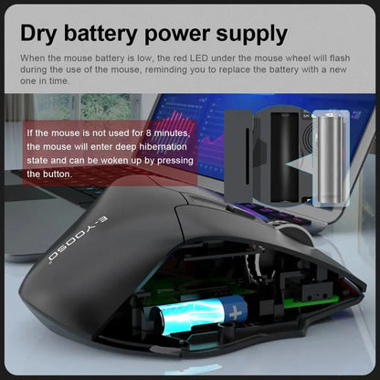 E-YOOSO X-31 Wireless Gaming Mouse 2.4G USB 4800 DPI Ergonomic Gaming Mouse for Large Hands, 5-Button Optical Mouse for PC & Laptop