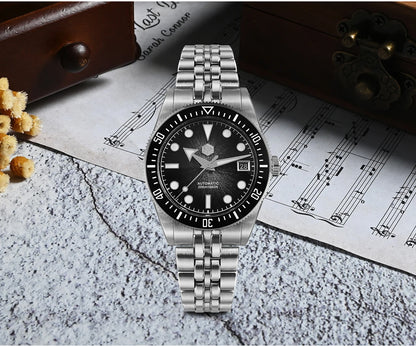 Relógio de mergulho masculino San Martin 37.5mm 40mm Miyota 9015 com mostrador esmaltado, relógio de pulso mecânico automático de luxo, resistente à água 200m SN0148