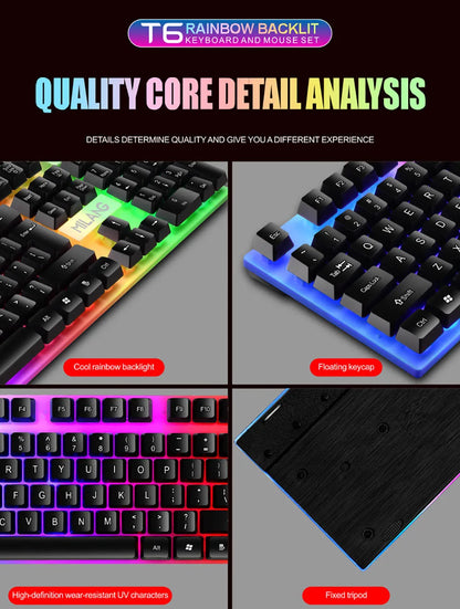 Teclado gaming RGB USB con cable de 104 teclas, cable de 1.3M, teclado de membrana con sensación mecánica para PC, portátil, Windows e IOS