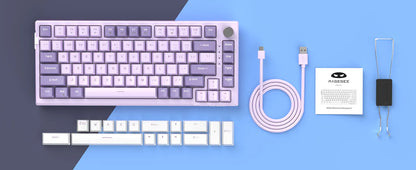 MageGee SKY81 Tastiera meccanica gaming 75%, RGB Gasket hot-swappable cablata personalizzabile, tastiera con suono cremoso e smorzamento acustico con manopola