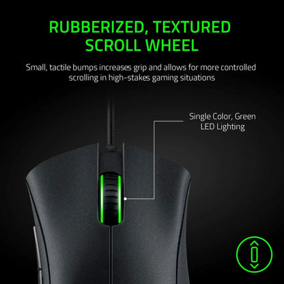 Ratón gaming con cable Razer DeathAdder Essential / Ratón con cable 6400DPI con 5 botones independientes para portátil y PC gamer
