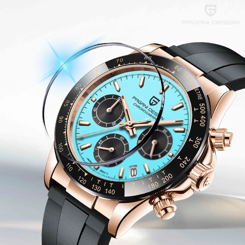 2026 New PAGANI DESIGN PD-1664 Meteorite Dial Fashion Men Quartz Wristwatches 100M Sapphire Glass Chronograph relogio masculino
