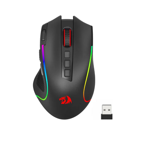 Herná myš Redragon M612 PRO BT & 2.4RGB, optická hráčska myš s 8000 DPI, káblové/bezdrôtové pripojenie, 11 programovateľných tlačidiel a 6 režimov podsvietenia
