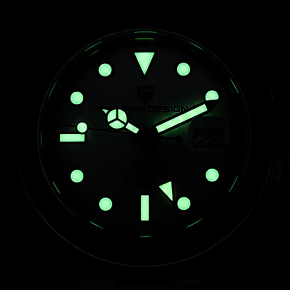 Pagani Design 2026 Nuovo orologio subacqueo da uomo 42mm in zaffiro, automatico meccanico GMT, impermeabile 100m PD1682