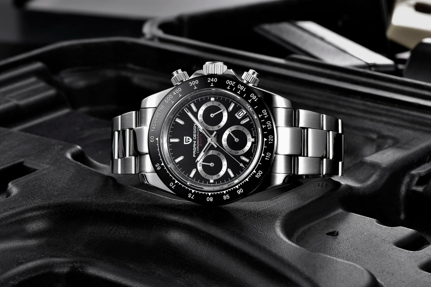 PAGANI DESIGN New Ceramic Bezel Men Quartz Wristwatches Luxurys Sapphire Glass Chronograph 100m Waterproof Stainless Watches Men