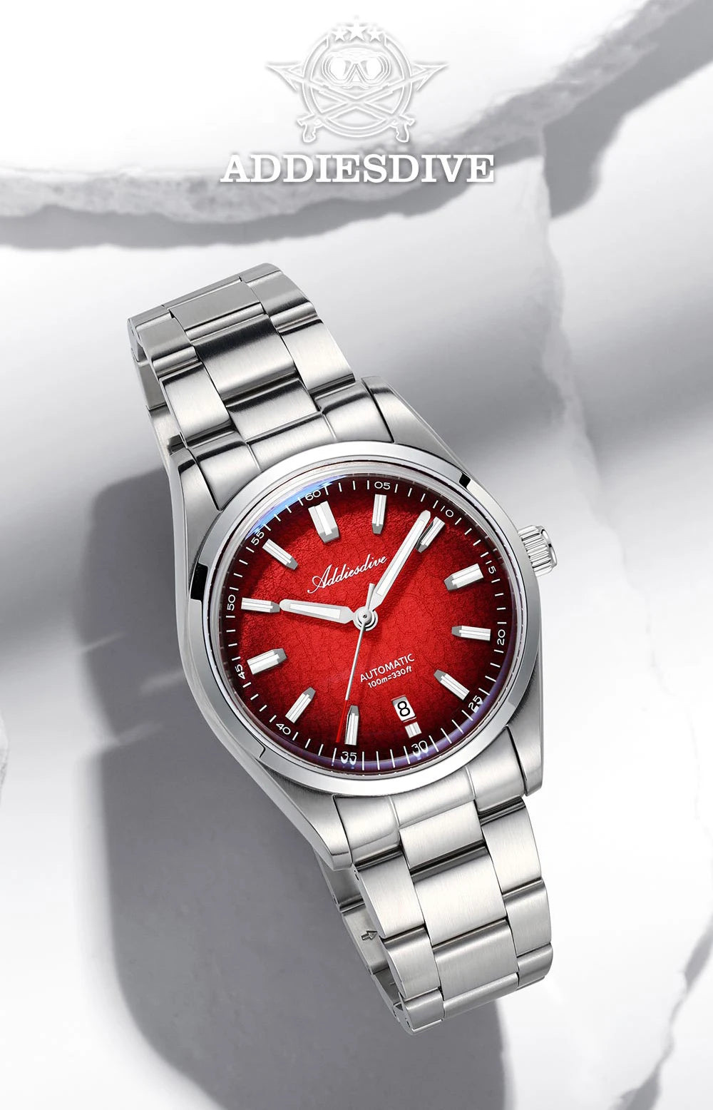 ADDIESDIVE 2026 New Luxury Personalized Watches 10BBar Bubble Mirror Glass Steel Analog Watches Super Luminous Mechanical Watch