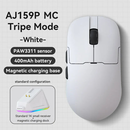 Mouse gaming Ajazz AJ159 PRO/APEX 8000Hz Rebound Rate Paw3950 con schermo a colori, supporto magnetico AJ159P per ufficio e gaming