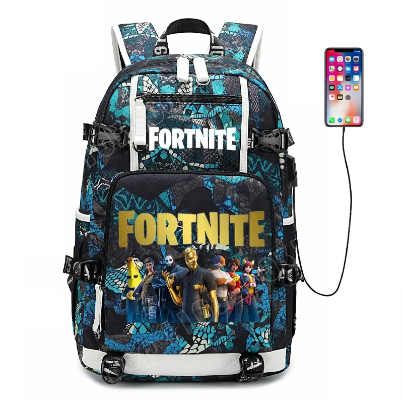 Zaino scolastico Fortnite con stampa gaming per ragazzi e ragazze, grande capacità, impermeabile, leggero e resistente, regalo di compleanno