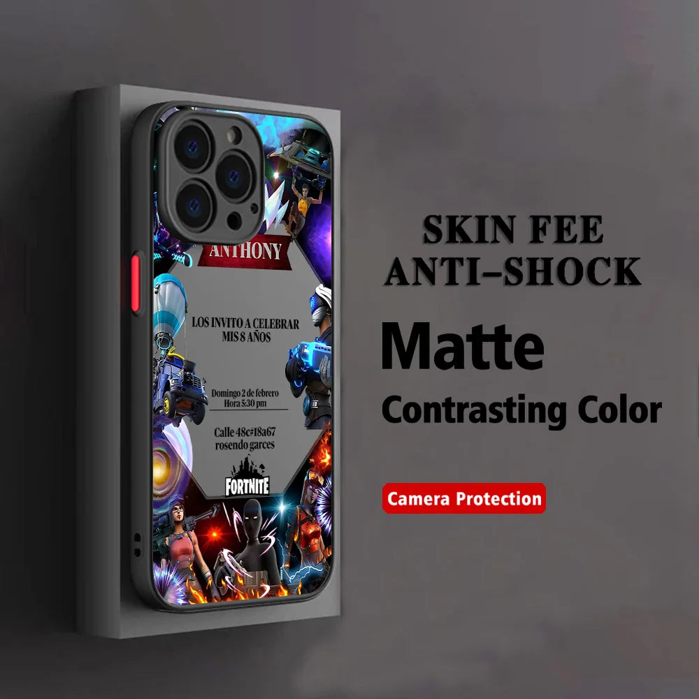 Capa para Telemóvel Hot Game F-Fortnites para Xiaomi Redmi Note 14 13 12 12S 11 11S 10 10S 9T 9S 8 7 Pro Plus 4G 5G, Tampa Traseira Transparente Mate