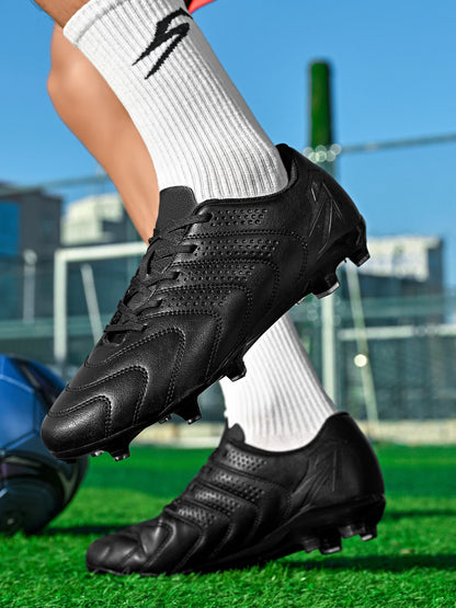 Chaussures de football professionnelles AG/FG, semelle extérieure en TPU antichoc, tige respirante en tissu PU, résistantes à l'usure et antidérapantes pour adultes et enfants