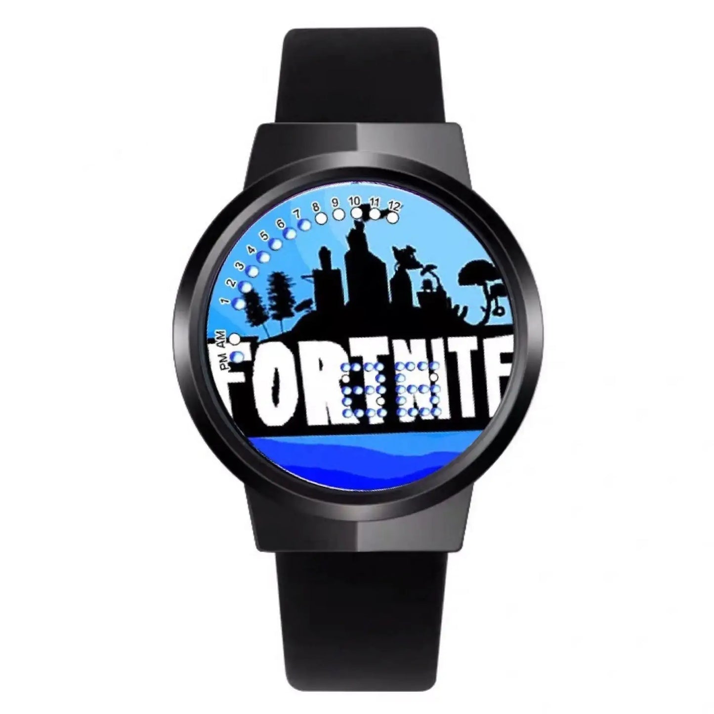 Reloj Fortnite de moda cute, cartoon y kawaii personalizado con luz nocturna LED táctil, reloj electrónico para estudiantes, regalo para amigos