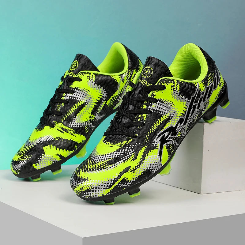 Nouvelles chaussures de football pour hommes, crampons FG, pointes longues TF, crampons pour terrain synthétique, chaussures de football Yonug, antidérapantes, unisexes, pour entraînement et match sur gazon extérieur