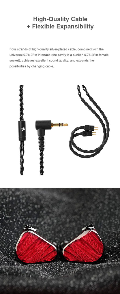 TRUTHEAR x Crinacle ZERO:RED Auricolari audiophile cablati in-ear con doppio driver dinamico 0.78 2Pin HiFi
