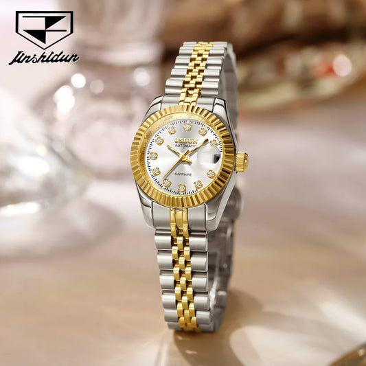 JSDUN 8737 Women Watches High Quality Luxury Elegant Original Mechanical Watch Small Dial Ladies Watch Steel Strap Gifts Box