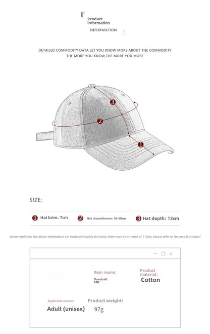 Letter Three-dimensional Embroidery Soft Top Rough Edge Men's BaseballCap European and American Fashion Versatile Cap Adjustable