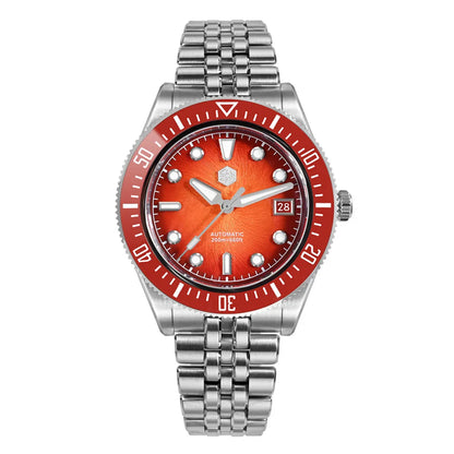 San Martin 37.5mm 40mm Enamel Spiral Vortex Dial Men Luxury Diver Watch Miyota 9015 Automatic Mechanical Waterproof 200m SN0148