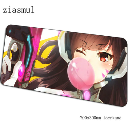 Alfombrilla gamer D.Va 70x30cm XL para ratón gaming, PC y portátil, tapete de escritorio bonito para juegos, regalo de Navidad para gamers, alfombrilla gamepad