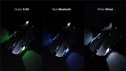 Angry Miao Infinity Mouse Wireless da Gaming Hot-Swappable in Metallo Ultralight Hollow PAW3950 Dual 8K Cablato Tri-Mode Arancione