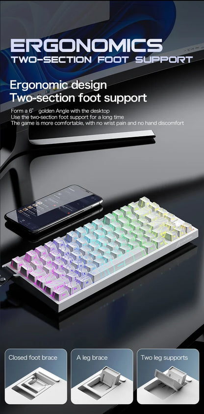 Teclado gaming magnético con cable ATTACK SHARK R82 HE 75% RGB 8000Hz Rapid Trigger, activación de 0.005mm