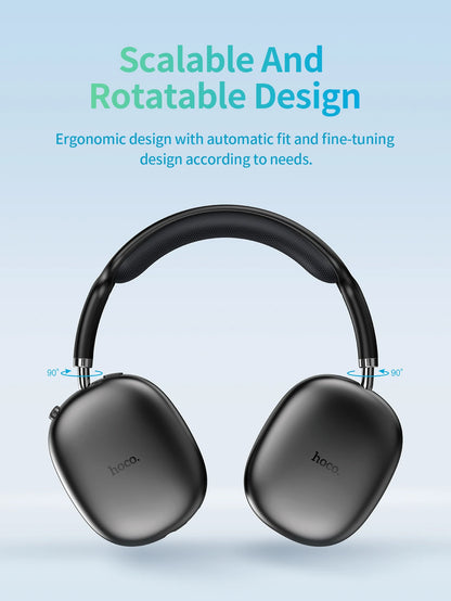 HOCO W35 Air Wireless Bluetooth 5.3 Over-Ear Headphones – Deep Bass Stereo Gaming Headset with Microphone, TF Card & AUX Mode, Waterproof Sports Headphones