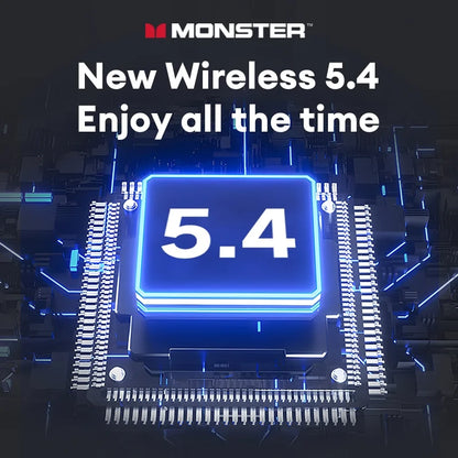 New Monster MQT52 TWS Wireless Gaming Headset Bluetooth 5.4 HIFI Stereo Music Earphones Talking Noise Canceling Earbuds