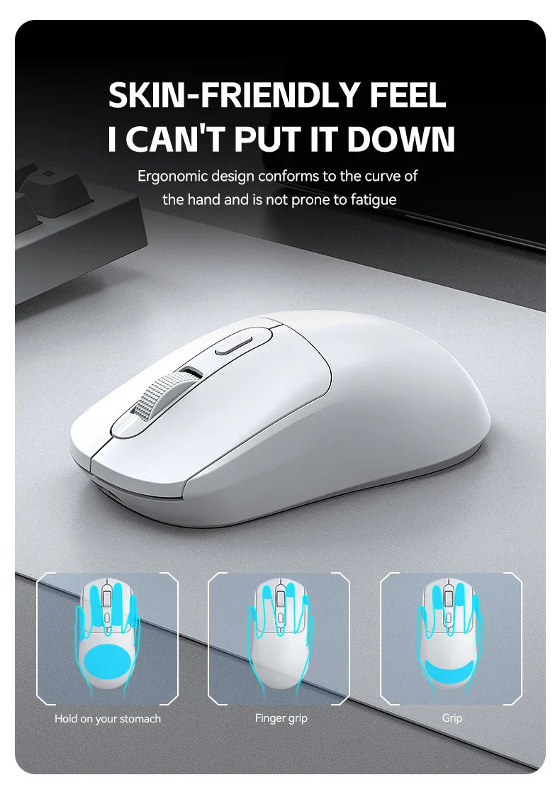 Mouse da gaming wireless Warvank X8 500 mAh ricaricabile TYPE-C, mouse da ufficio adatto a laptop e computer desktop
