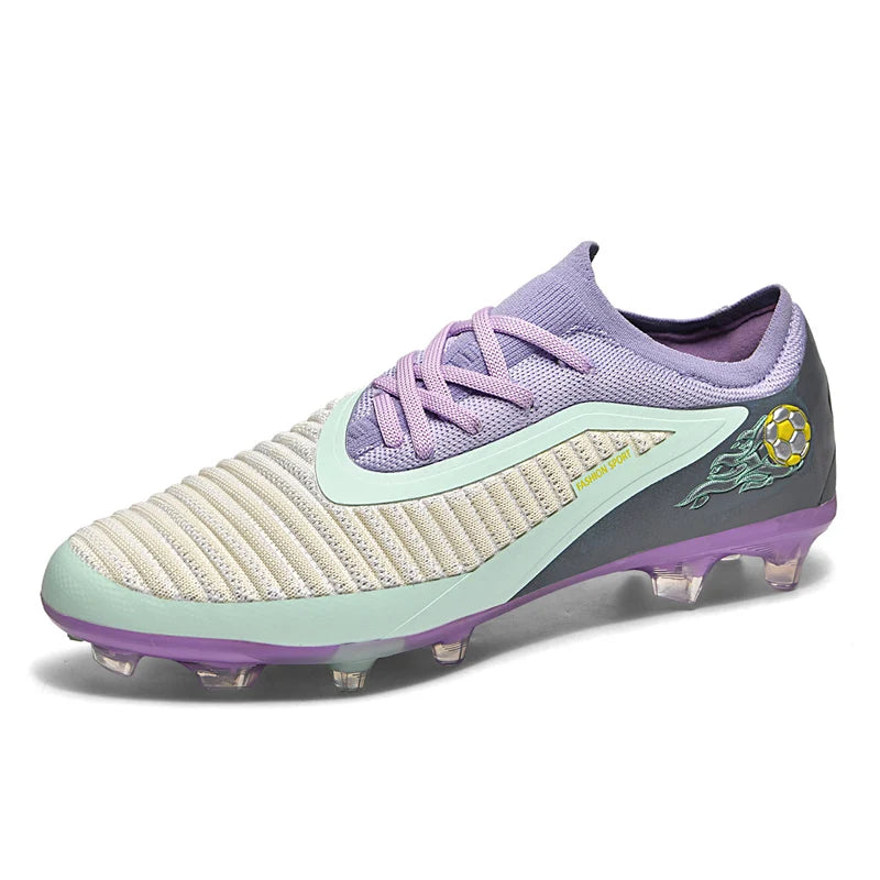 Nuevas zapatillas de fútbol para hombre, botas antideslizantes para adulto, deporte al aire libre para niño, tacos largos de entrenamiento, transpirables y cómodas para partido