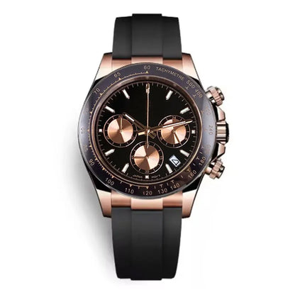 Orologio da uomo Luxury VK63 con movimento al quarzo, cronografo business 39mm in acciaio/oro rosa, datario e quadrante luminoso