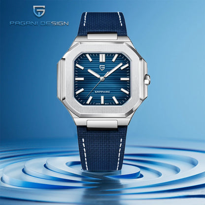 Reloj de lujo cuadrado de cuarzo PAGANI DESIGN 2026 para hombre, cristal de zafiro AR, movimiento japonés, luminoso, acero 316L completo