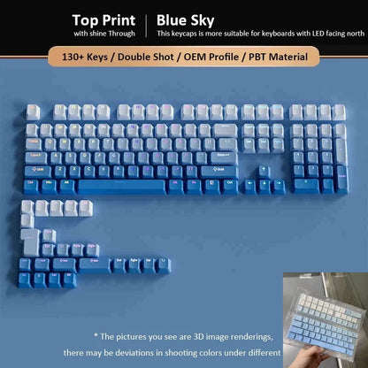 133+ tasti OEM Profile Gradient Keycaps per tastiera meccanica da gaming con switch Cherry MX, PBT retroilluminati RGB, layout ISO, keycap