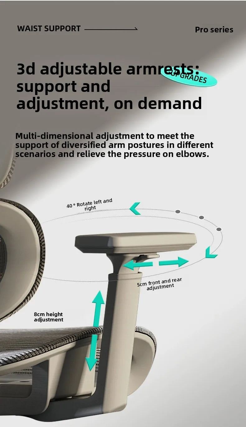 Breathable Ergonomic Office Computer Chair Reclining Gaming Chair  Comfort Lumbar Support  Long Sitting Adjustable Swivel Design