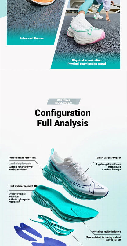 Xtep One Piece Model 3.0 Men Running Shoes 2025 Spring Comfortable Stability Cushion Rebound Racing Sneakers 875219110030