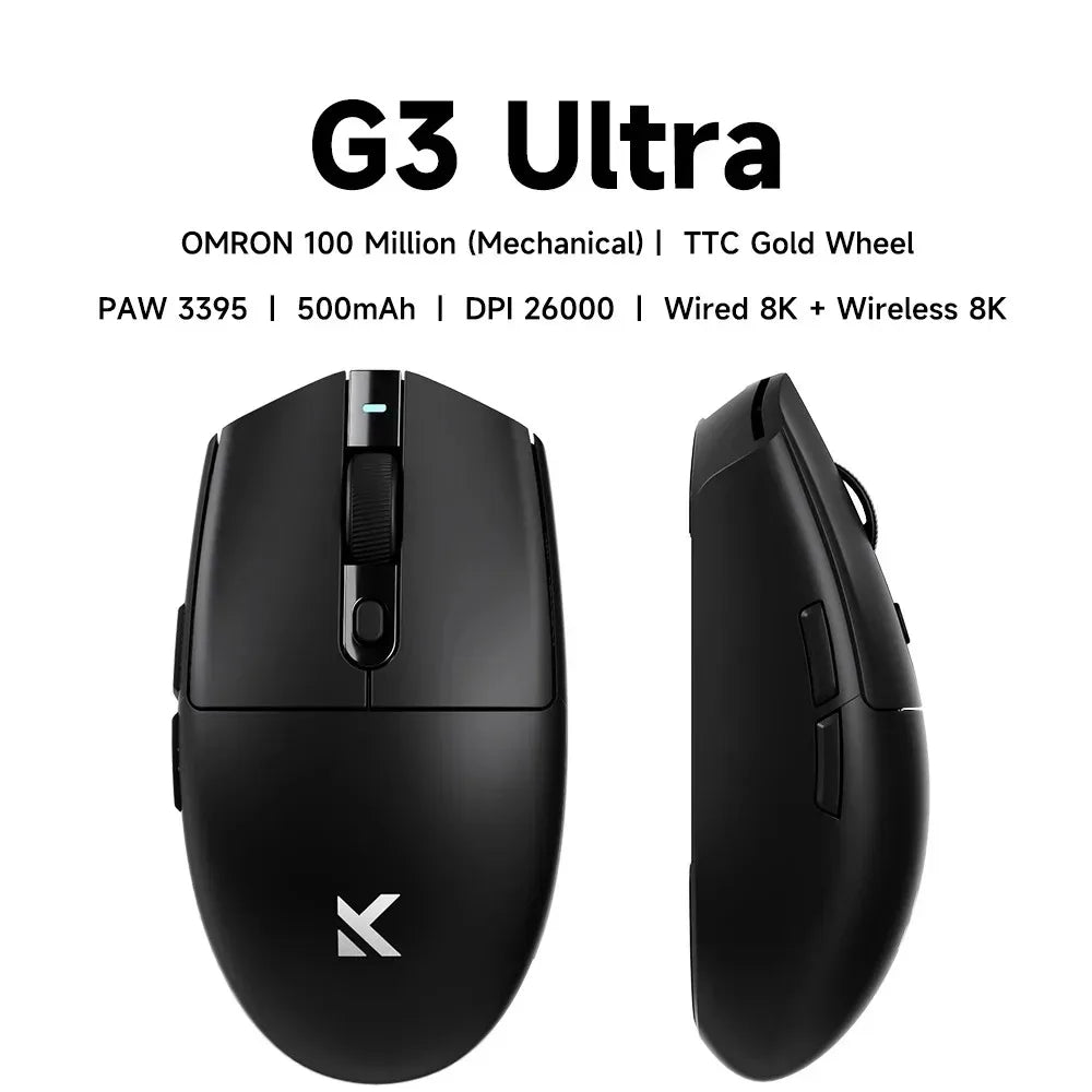 MCHOSE G3 Ultra Wireless Gaming Tri-Mode Mouse PAW3395 26000DPI 8K Polling Rate 64g Ultra-Lightweight Office Mouse