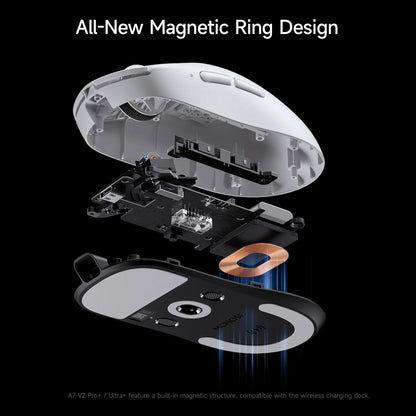 MCHOSE A7 V2 Lightweight Wireless Gaming Mouse, PAW3950 Sensor, Dual 8000Hz Polling Rate, 42,000 DPI Esports Gaming Mouse for PC & Office