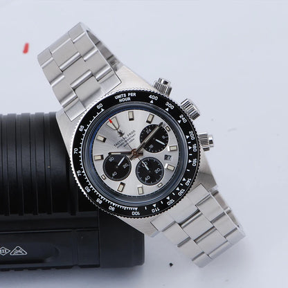 Orologio cronografo da uomo Tactical Frog 41mm, movimento al quarzo solare VS75, impermeabile, zaffiro, verde, luminoso C3, orologio da polso al quarzo