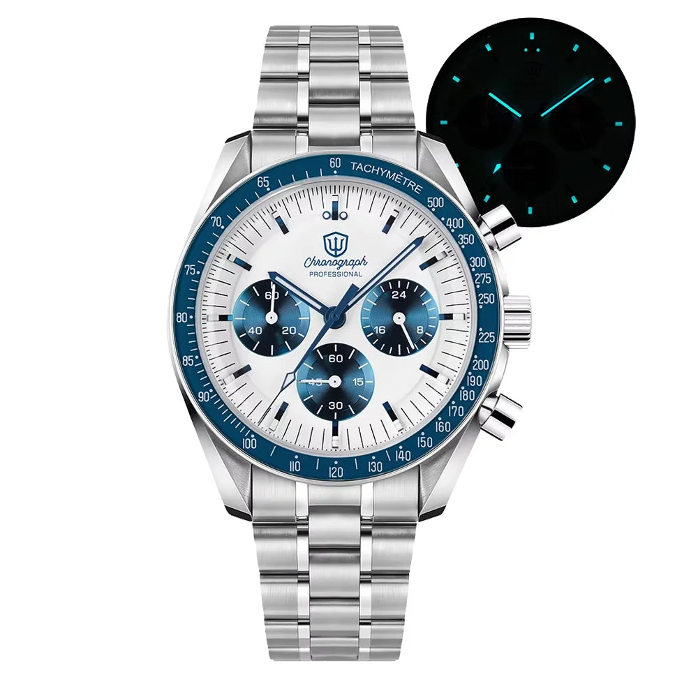 Reloj para hombre Watchdives New Wd1863 de cuarzo VK63, cronógrafo, cristal de zafiro abombado, resistente al agua, 39Mm, acero, marca líder, lujo, negocios