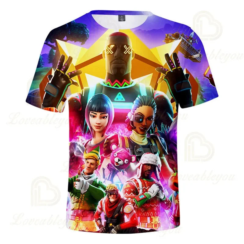 T-shirt 3D Fortnite Victory Game per bambini e neonati, stile Harajuku, top Battle Royale Hero carino per bambini, maschi e femmine