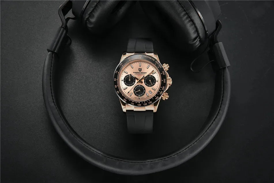 Nuovo originale PAGANI DESIGN PD-1664 orologio da uomo di lusso, movimento al quarzo giapponese VK63, zaffiro, impermeabile, cronografo, oro