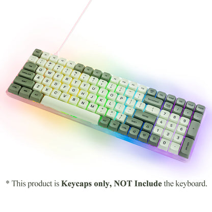 Juego de 125 teclas XDA PBT Matcha Green para teclado mecánico de 61/64/68/75/87/98/104/108 teclas compatible con Cherry/Gateron/Otemu/Kailh