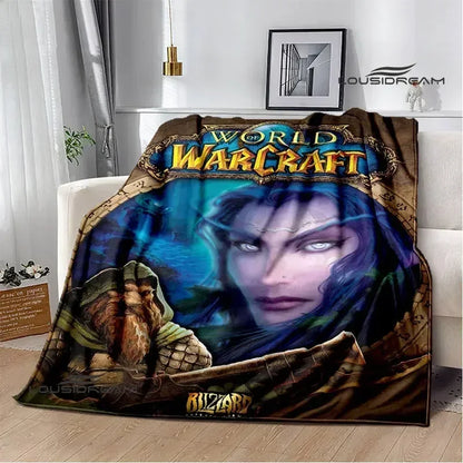 Печатно одеяло Game World of Warcraft, пикник одеяло, топло фланелено одеяло, домашно спално бельо, одеяла за легла, подарък за рожден ден