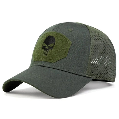 Unisex Skull Embroidered Top with Patch Breathable Baseball Caps Spring and Autumn Outdoor Adjustable Casual Hat Sunscreen Hat