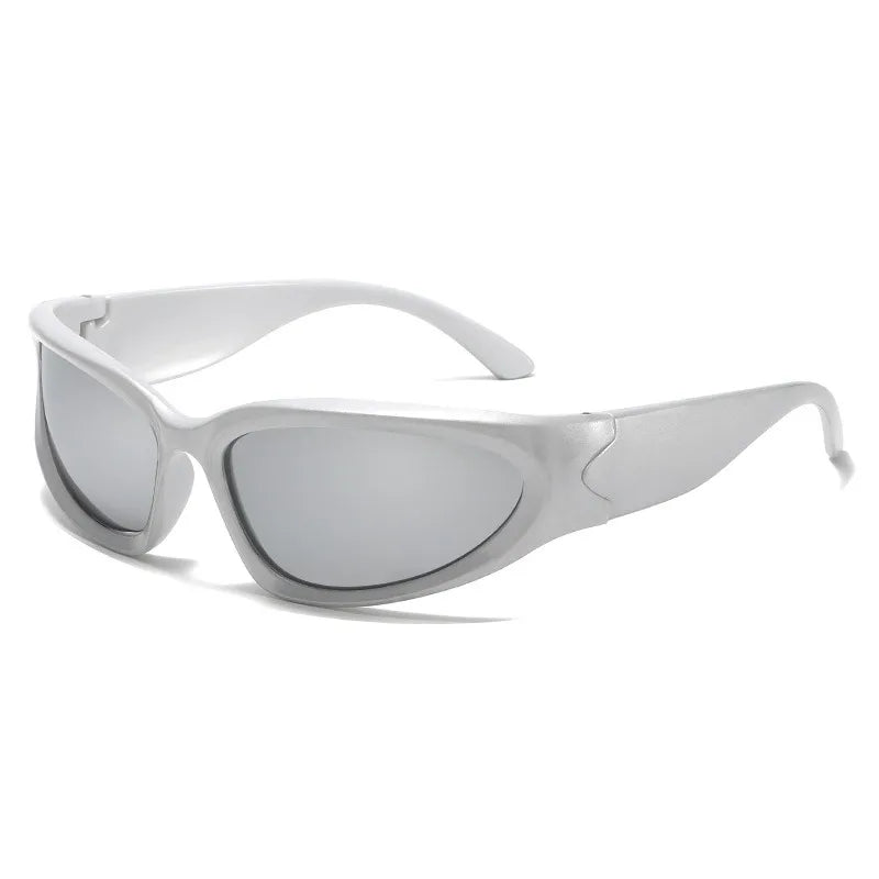 1pcs Y2K Style Irregular Frame Border Silver Glasses Men's Sunglasses Are Perfect for Concerts