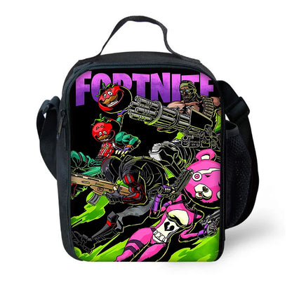 Zaini per bambini con design Hot Game, borsa pranzo e astuccio, borse scuola per alunni ad alta capacità, per bambino e bambina, regalo ideale F-FortniteS