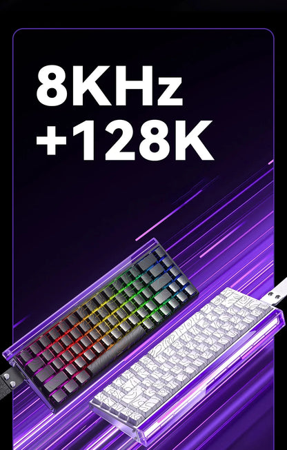Tastiera AULA HERO 68HE con switch magnetici RGB, tastiera meccanica gaming Rapid Trigger, polling rate 8K, cablata, eSport personalizzata