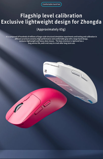 Mouse da gaming Bluetooth ricaricabile PAW3395, leggero, ergonomico e wireless per eSport