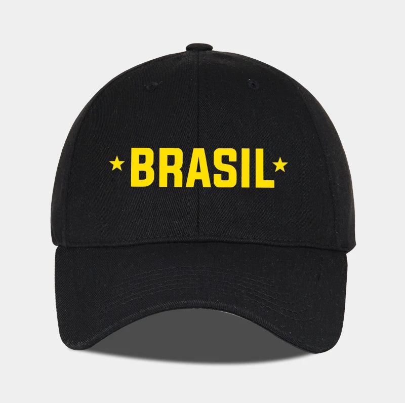 Brazil Fans “BRASIL” Printed Soft-Peak Baseball Cap – Unisex Adjustable Sun Hat for Soccer Enthusiasts – Father's Day Gift